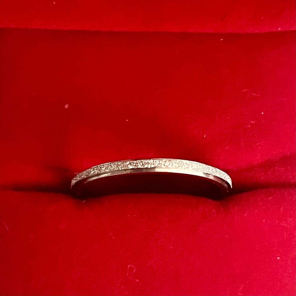 Sublima Pavé Rhodium Plated 2mm Band Ring Size 9